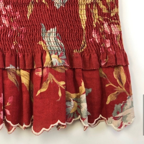 Zimmerman Corsair floral linen cotton floral off shoulder dress Size 6 - Picture 7 of 11